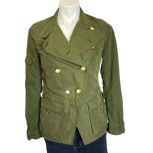 ANTHRO DAUGHTERS OF THE LIBERATION Jacket Button Up Military Style Green Size 4